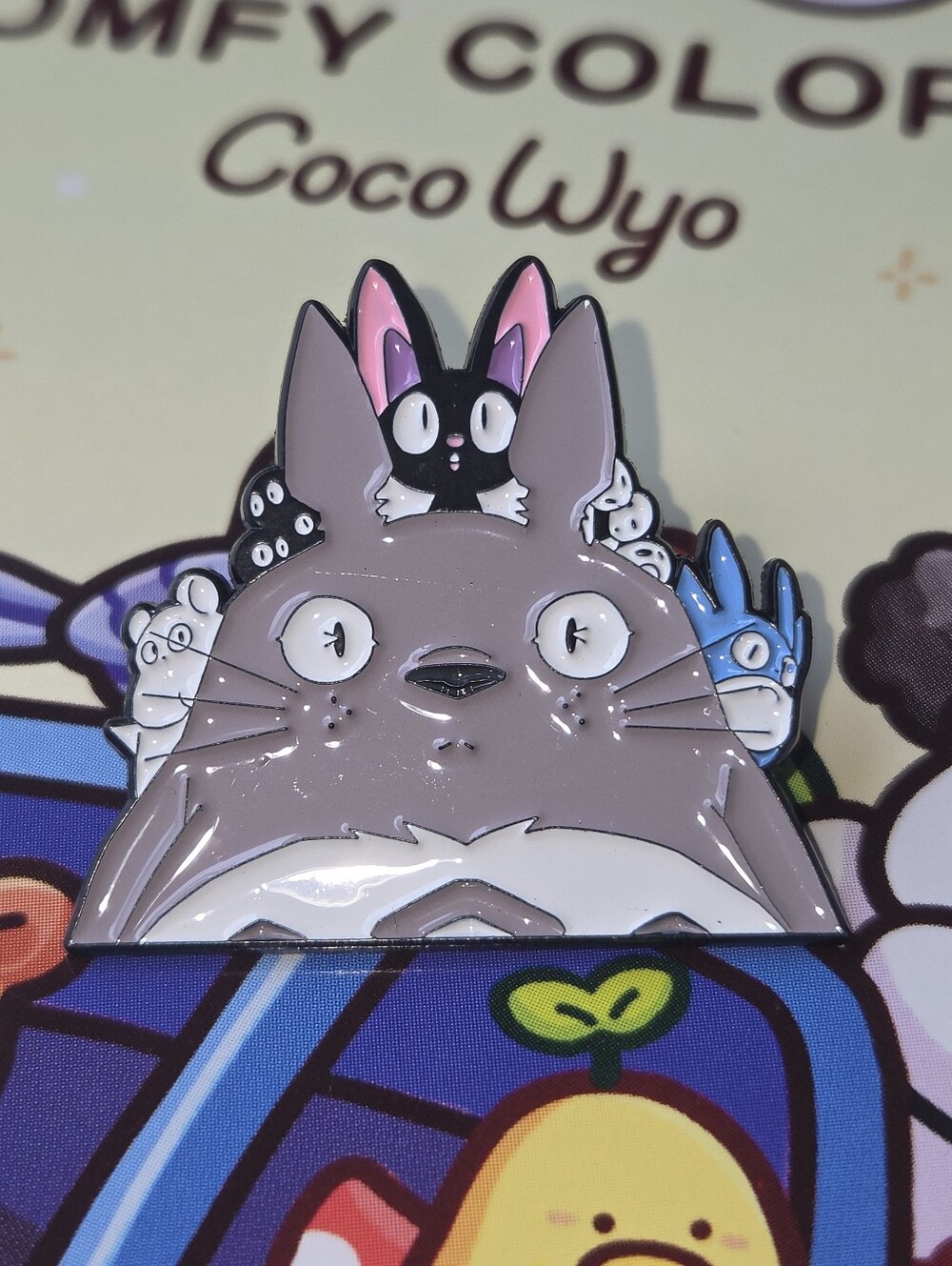 Studio Ghibli Totoro Kiki Gray Cat Enamel Pin - Cute Cat Accessory